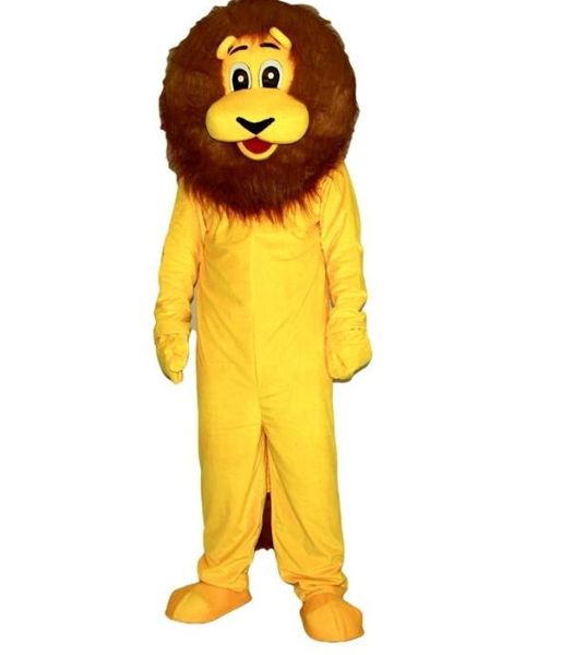 2018 costumi della mascotte del leone giallo di alta qualità per il vestito operato dal vestito operato dall'attrezzatura di Halloween di natale del circo degli adulti Trasporto libero