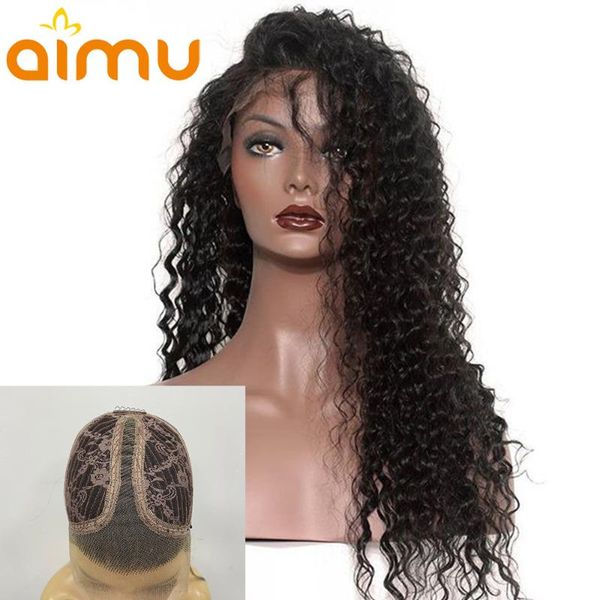 

hd transparent lace frontal wig long curly t part human hair wig for black women 150 density preplucked with baby hair, Black;brown