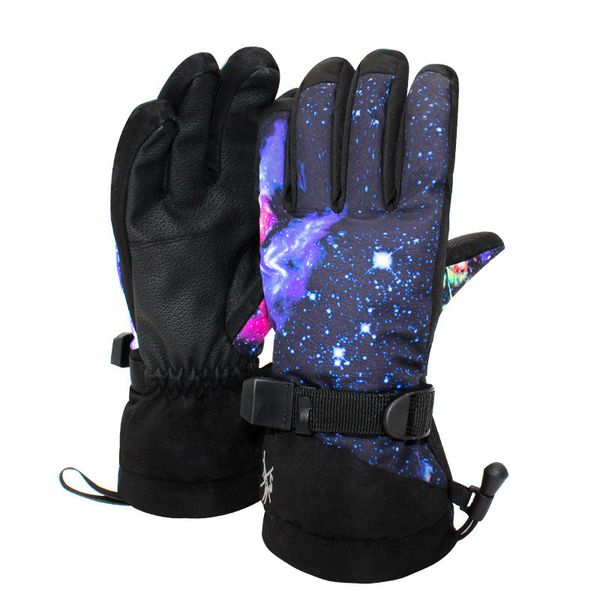 

couple ski men snowboard waterproof windproof winter warm gloves women snow mittens, Blue;gray