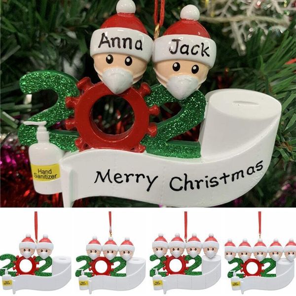 

quarantine decorations 4 styles hanging xmas 2020 mask snowman christmas ornament without letter cca12491 50pcs ris9