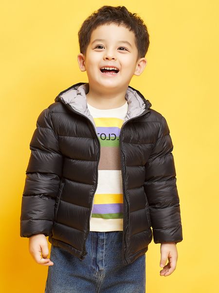 

nboys yalu light down jacket short style girls, middle and large children's baby's winter coat, Blue;gray