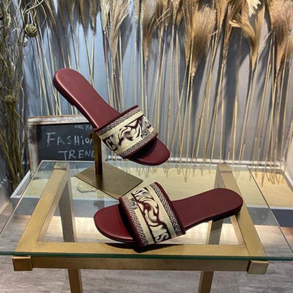 

2021 new women shoes slipper letter pu leather casual outdoors fashion classic comfortable simplicity summer round toe fat print hm205, Black