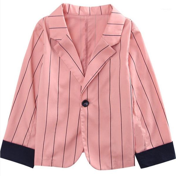 

jackets wlg girls coat kids spring autumn striped turn down collar long sleeve pink jacket baby girl fashion suit children clothes1, Blue;gray