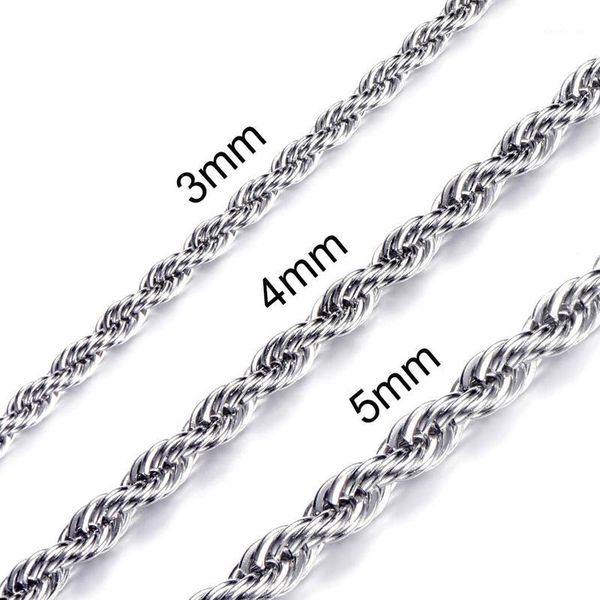

twisted chain necklace mens stainless steel fashion necklaces link chain for jewelry long necklace gifts for women accessories1, Silver