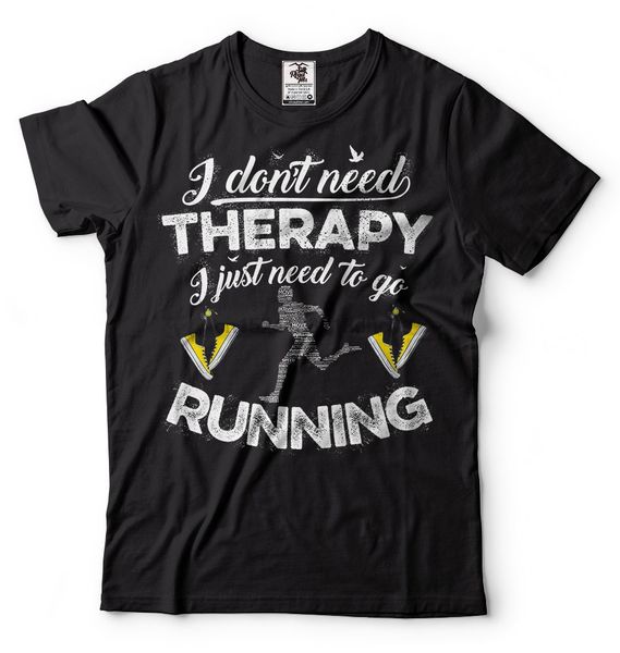 

running t-shirt funny running therapy tee shirt runner tee sport hooded sweatshirt hoodie