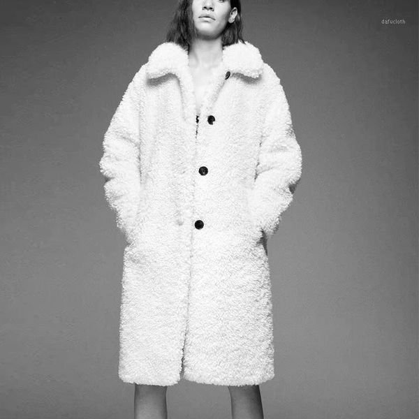 

winter elegant wool woolen coat double-breasted women classic solid long coats vintage minimalist cashmere overcoat oversize1, Black