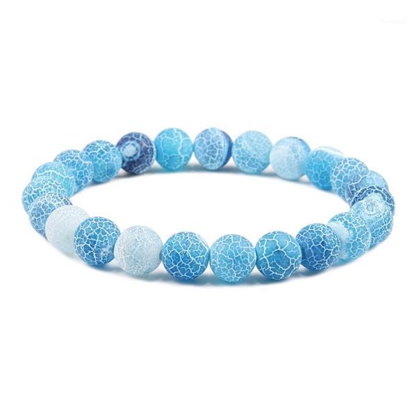 

classic natural weathered stone bracelet handmade color green purple beads elastic rope bracelets charm women men jewelry1, Black