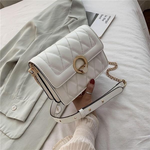

shoulder bags women chain 2021 rhombus crossbody messenger bag female pu handbags ladies totes party purse
