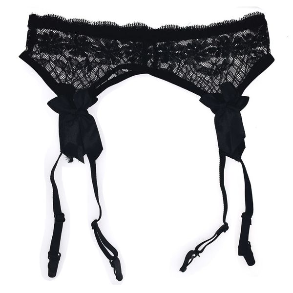 

women garter for stocking lace wedding suspender belt fetish open crotch pearl bow garters, Black;white