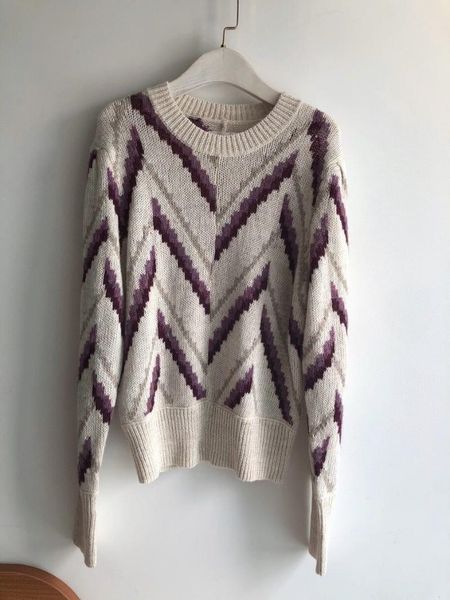 

perfect color matched women sweater early autumn sweater gentle contrast color loose, White;black