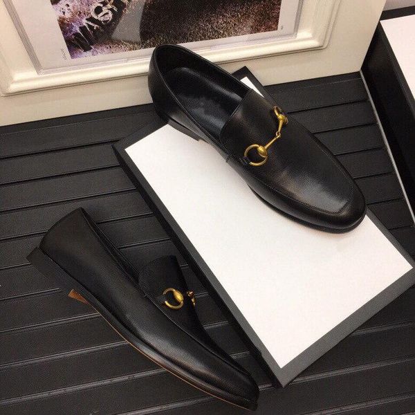 

mf spring men leather shoes fashion male flats round toe men's business formal shoes comfortable office dress shoes 11, Black