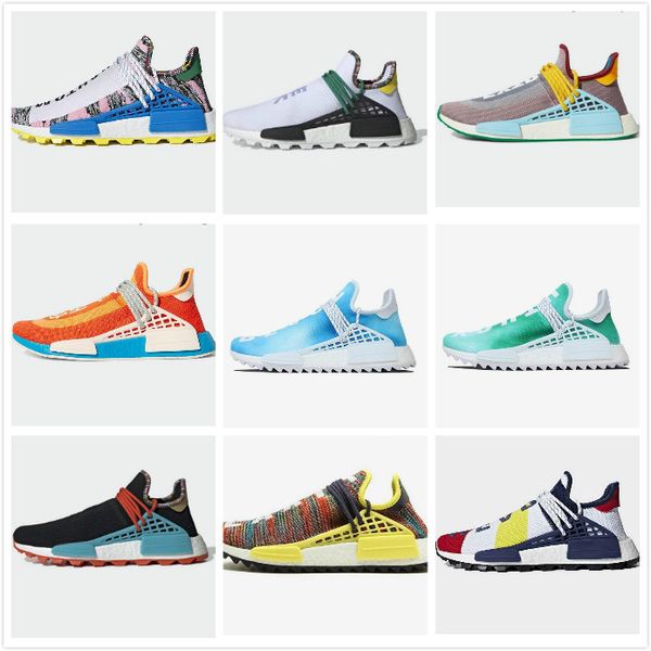

2021 womens sport shoes pharrell williams pw nmd human race hu size 36-47 extra eye orange white yellow black trainers mens outdoor sneakers