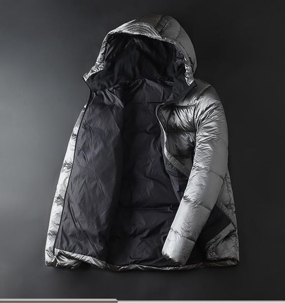 

men's down & parkas hooded coat jacket ordinary casual thick fleece, Black