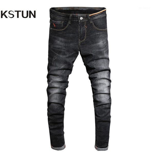 

2017 autumn jeans men black skinny denim pants fashion desinger clothing cotton high stretch slim fit long trousers man homme 381, Blue