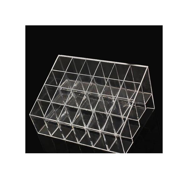 

24 compartments cosmetic organizer box lipstick holder storage makeup display stand transparent make up organizer toi sqcouq