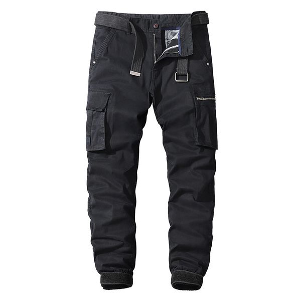 

2021 men outdoor trekking tactical pants cotton male long trousers multi pockets fashion new i391, Black