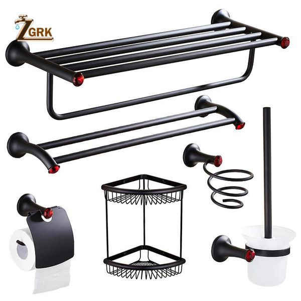 

zgrk black bathroom accessories sets wall mounted red crystal paper towel holder toilet brush holder bathroom hardware wmtdjq loveshop01