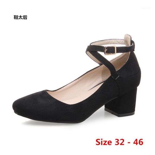 

dress shoes square toe women pumps office high heel woman stiletto concise lady heels party footwear small big size 32 - 461, Black