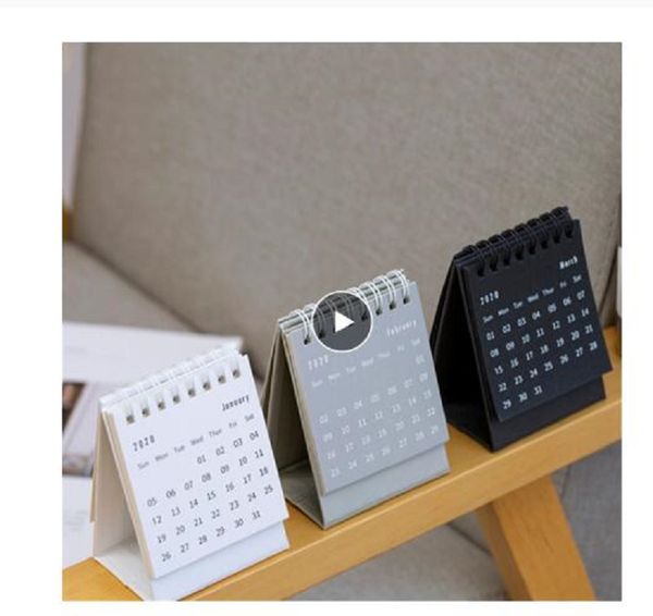 

2021 simple black white grey series mini deskcalendar dual daily schedule table planner yearly agenda organizer office
