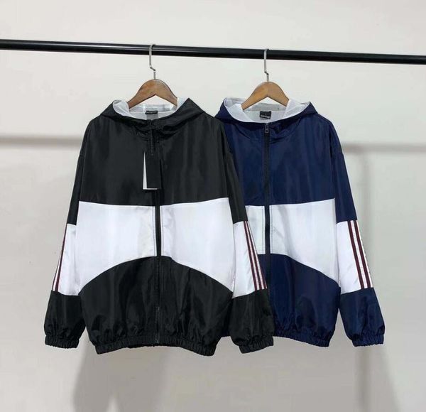

new designer thick winter jacket for women men fashion coat with letters black white navy colors panelled with strips on sleeves size s-xl, Black;brown