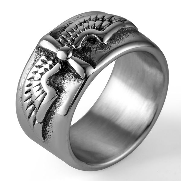 

tik tok tide brand ретро личность пара орел марка круглый кольцо мода ювелирные изделия кольцо хвост, Golden;silver