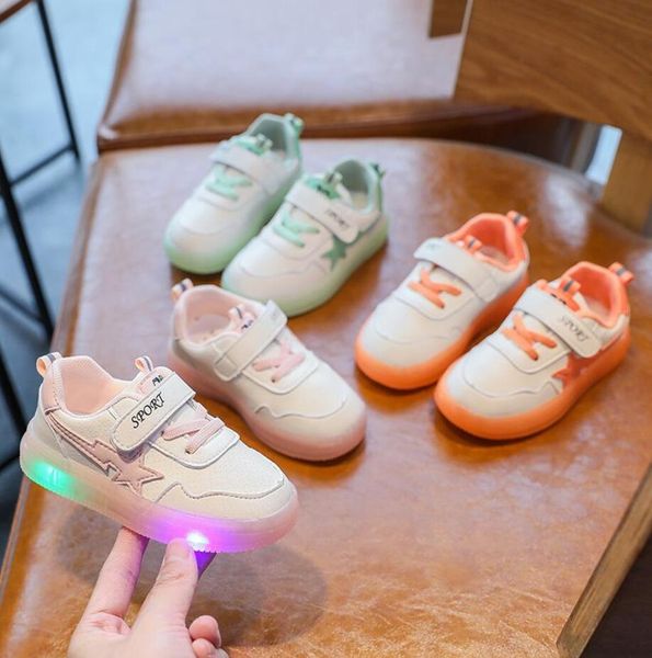 

детская обувь с огни нью-весна осень малышей мальчики светящиеся кроссовки дети спортивная обувь для маленьких девочек водить кроссовки jllr, Black