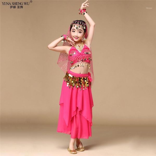 

grils belly dance costumes oriental dance wear bellydance suit children egyptian bollywood kids belly dancing 2/3pcs set1, Black;red