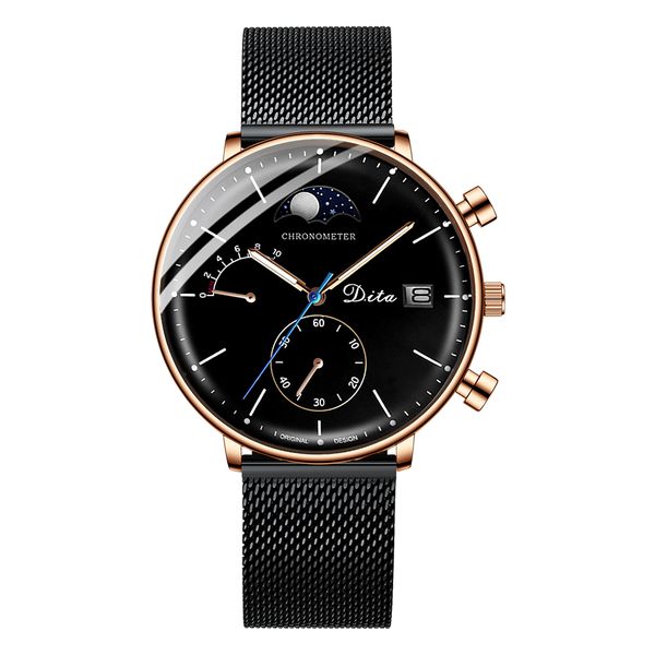 

2020 new fashion mens watches brand luxury big dial military quartz leather waterproof sport chronograph watch men