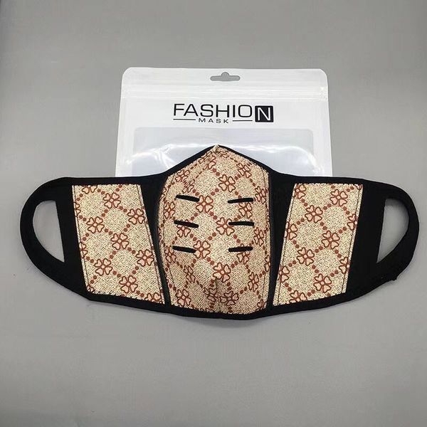 

with box 20style men women pu leather dustproof breathe cloth mask print men women durable mouth masks outdoor sports protective mask