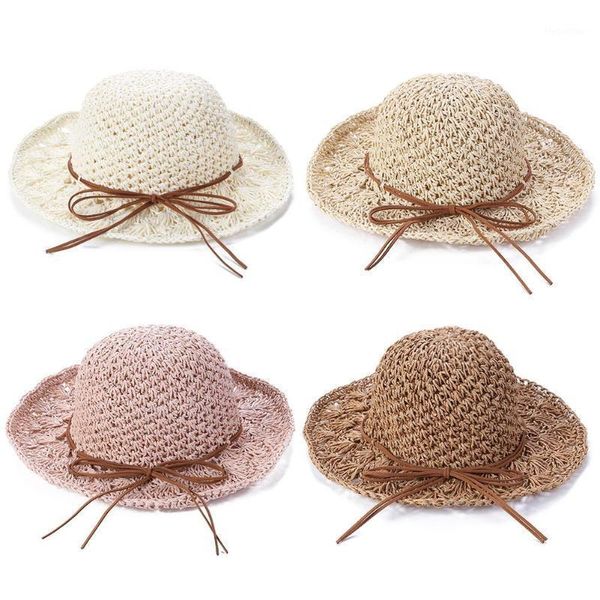 

hair accessories girls handmade sun hat kids summer straw wide brim princess beach cap1, Slivery;white