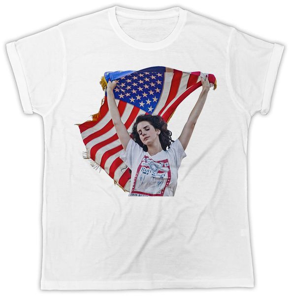 

lana del rey американский флаг 2 mens t shirt лето с коротким рукавом футболка сыпучие размер top ajax смешные tee shirt спорта толстовка с