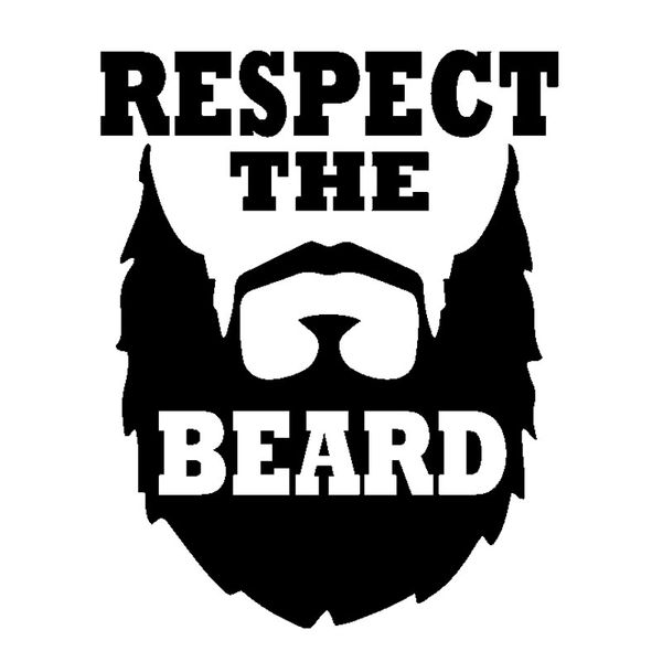 

12.7cm*16cm fun respect the beard vinyl car sticker decal black silver graphical c11-2108