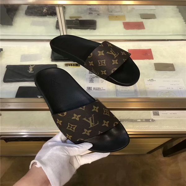 

new luxury designer women man slippers flat slides sandals flip flop summer shoes fashion slip slippers designer beach shos bedroom shoes, Black