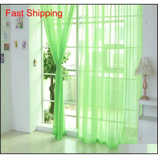 

1pcs pure color tulle window screening solid door curtains drape panel sheer tulle for living room panel sheer s jllird home003