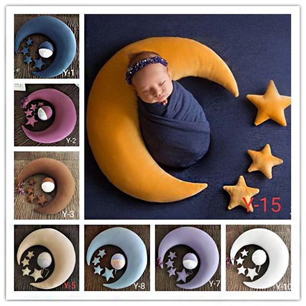 

moon pillow newborn pgraphy prop baby posing pillow star hat set baby body poser for studio p lj201014