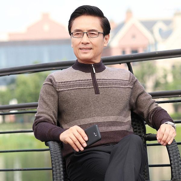 

men 100% goat cashmere knit sweaters 2020 grade men jumpers semi high zipper collar long sleevethick warm pure wool pullover1, White;black