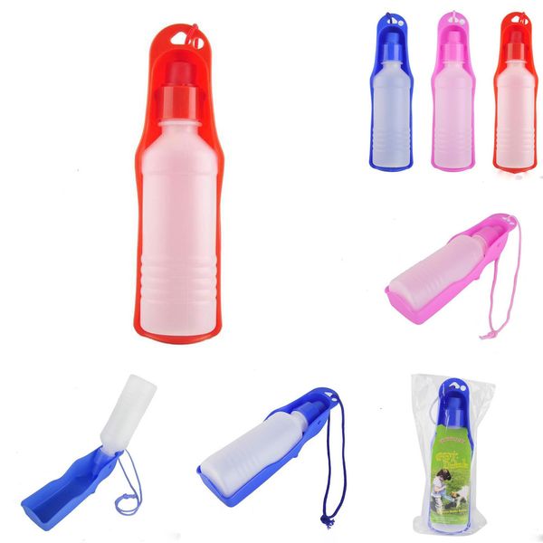 

new color 250ml pet dog cat water drink bottle dispenser portable foldable plastic feeding bowl travel epacket 3 nu9xy
