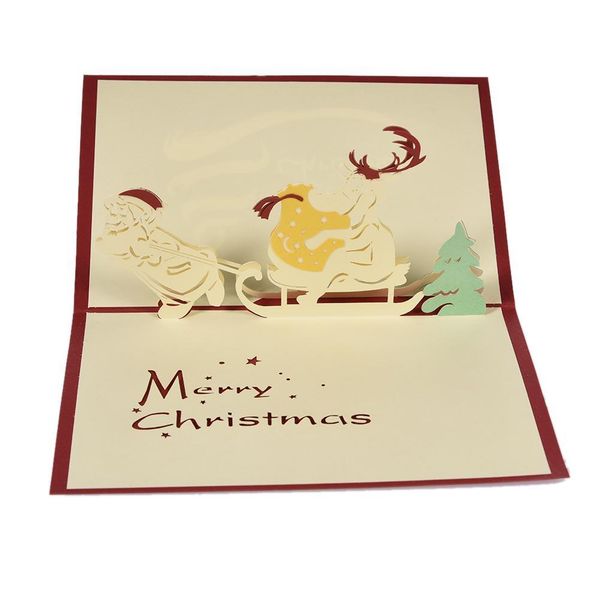

christmas greeting card 3d pop up hollowed cards santa claus christmas greeting card with envelopes for birthday party new year bbydfl