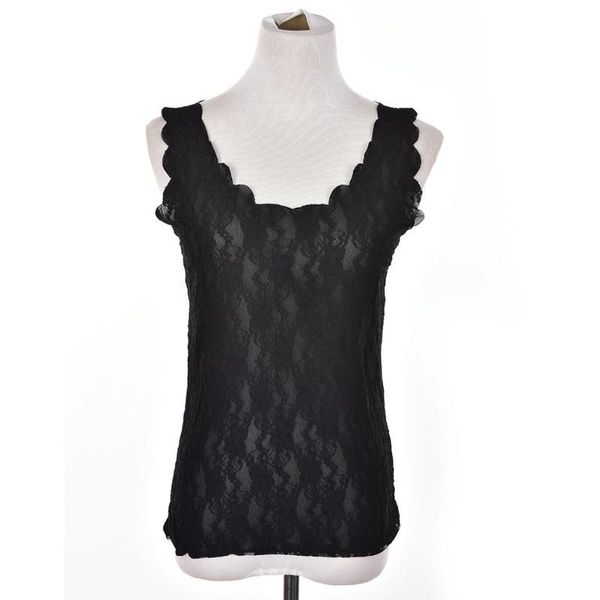 

t shirt crop fashion women lace tank vest causal sleeveless crochet slim vest fitness camisetas, Black;white