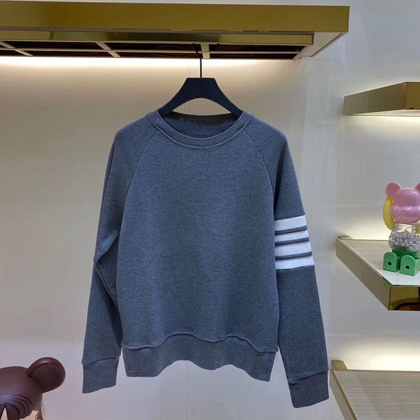 

waffle classic four bar yarn dyed stripe pullover sweater men's and women's net red tide brand long sleeve bottoming shirt