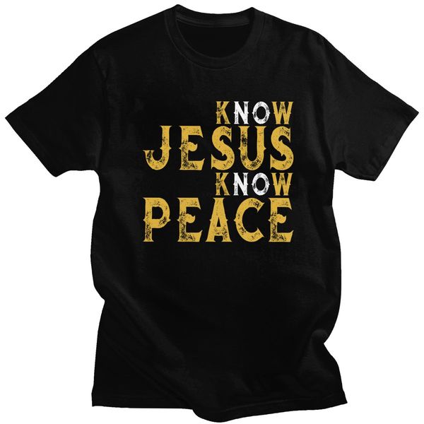 

fashion know jesus know peace short sleeved christian faith casual tshirt slim fit christ gift sport hooded sweatshirt hoodie men t shirt