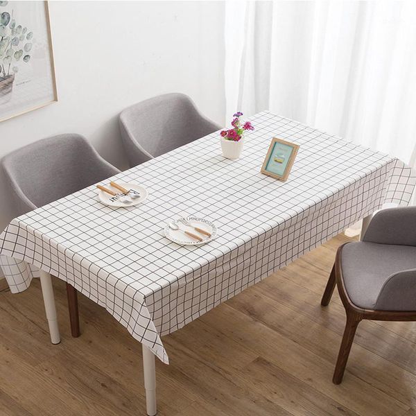 

brief plaid waterproof tablecloth living room softglass table cloth rectangle dinning table cover mat tapete household tools1