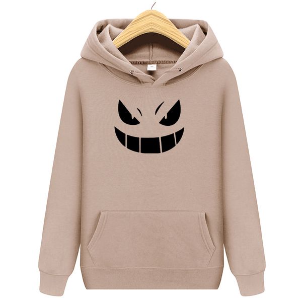 

2021 men's new arrival brand hoodies printed go pocket monster pullover hoodie sweatshirts casual fitness hoody, Black