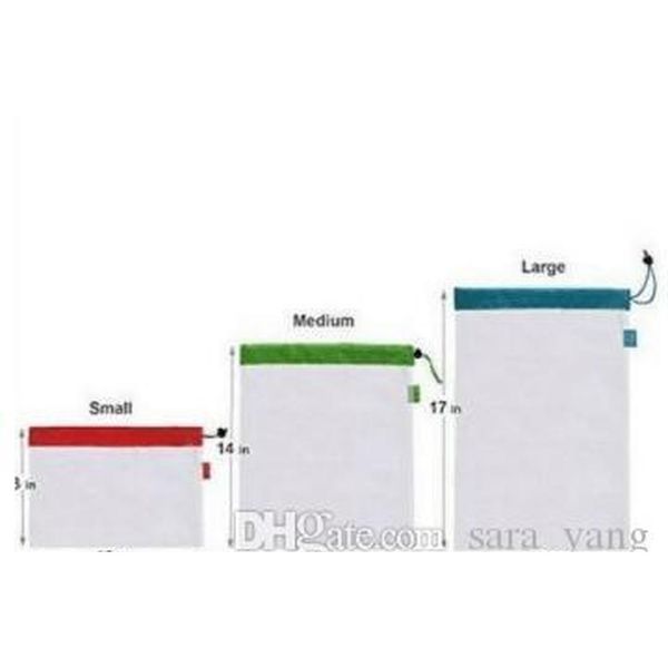 

300pcs 5pcs/set reusable produce bags black rope mesh bags fruit vegetable toys mesh storage bags washable eco fri wmtrvy new_dhbest