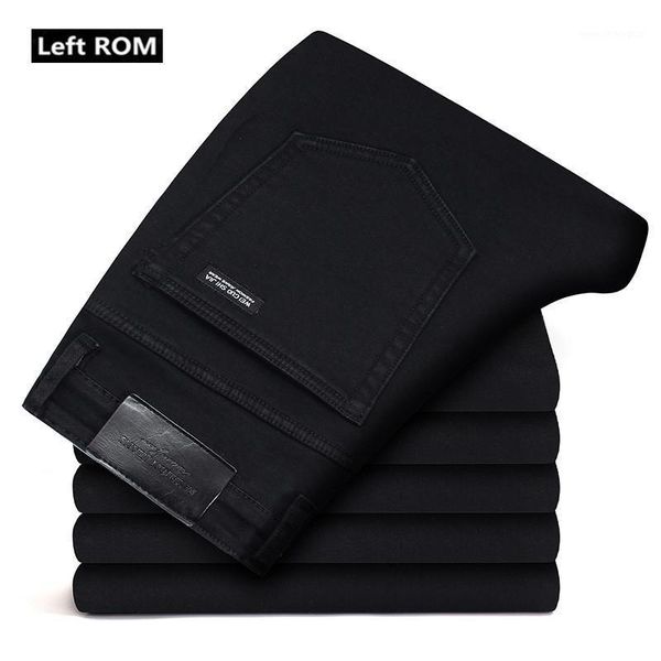 

men's jeans nice autumn and winter mens fashion boutique black casual straight / men stretch solid color business male pants1, Blue