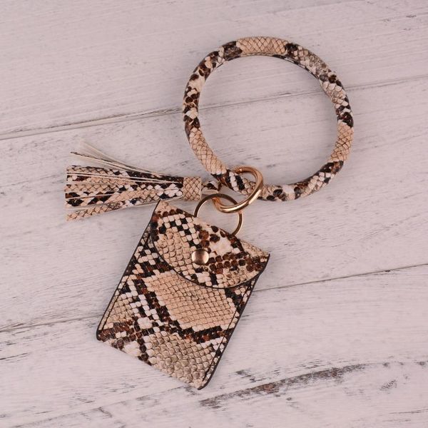 

новые стили кожа pu leopard брелоков браслет держатель запястья руки брелок змея шаблон мгновенного карт бумажника брелок dz0129, Silver