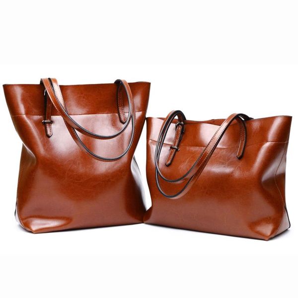 

shoulder bags juanjuan large capacity women's leather tote bag high grade pure color calfskin simple atmosphere portable single
