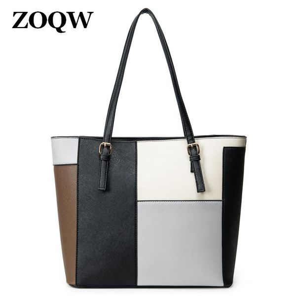 

large capacity women handbags women bags 2020 bag handbag fashion handbags brief patchwork pu leather bags for bag wuj1069