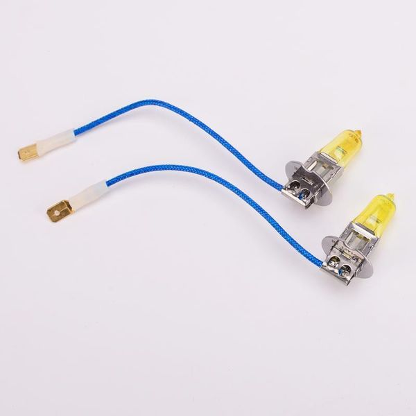 

car headlights 2 pcs h3 12v 100w golden yellow fog light bulbs 3000k1