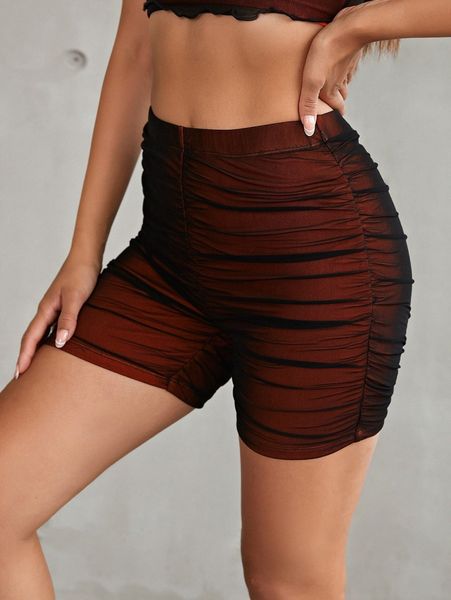 

high waist ruched biker shorts h8hv#, Black